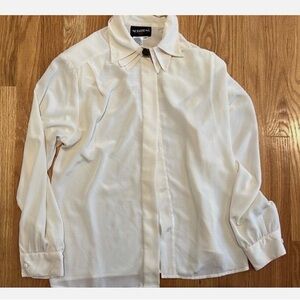 Vintage Notations Cream blouse size 12 petite women’s